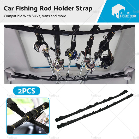 2pcs Car Fishing Rod Holder Mounted Storage Rack Vehicle Belt Strap Carrier-0