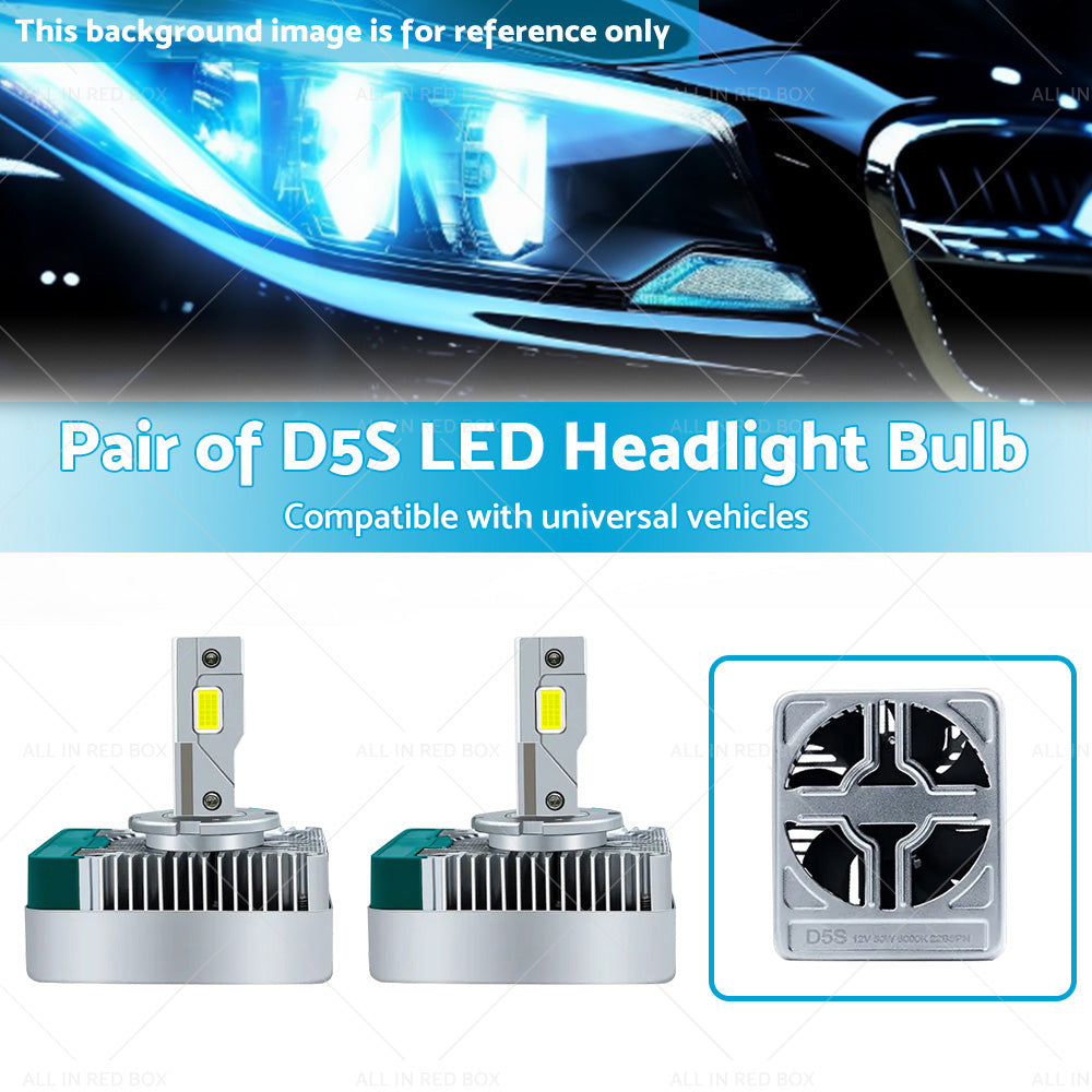 2pcs D5S LED Headlight Bulbs Conversion Kit Replace HID Xenon Lamps 6000K 90W-2