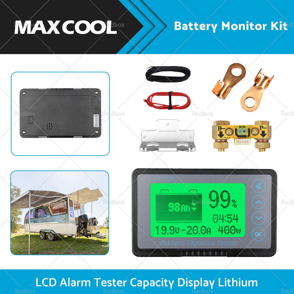 350A MAX 500A LCD Alarm Tester Capacity Display Lithium Battery Monitor Caravan-2