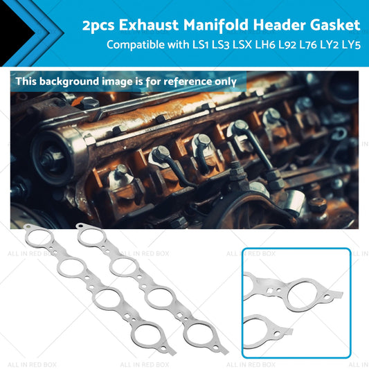 2PCS Exhaust Manifold Gasket Multi-Layer Steel Header Suitable For LS1 LS3 LSX-0