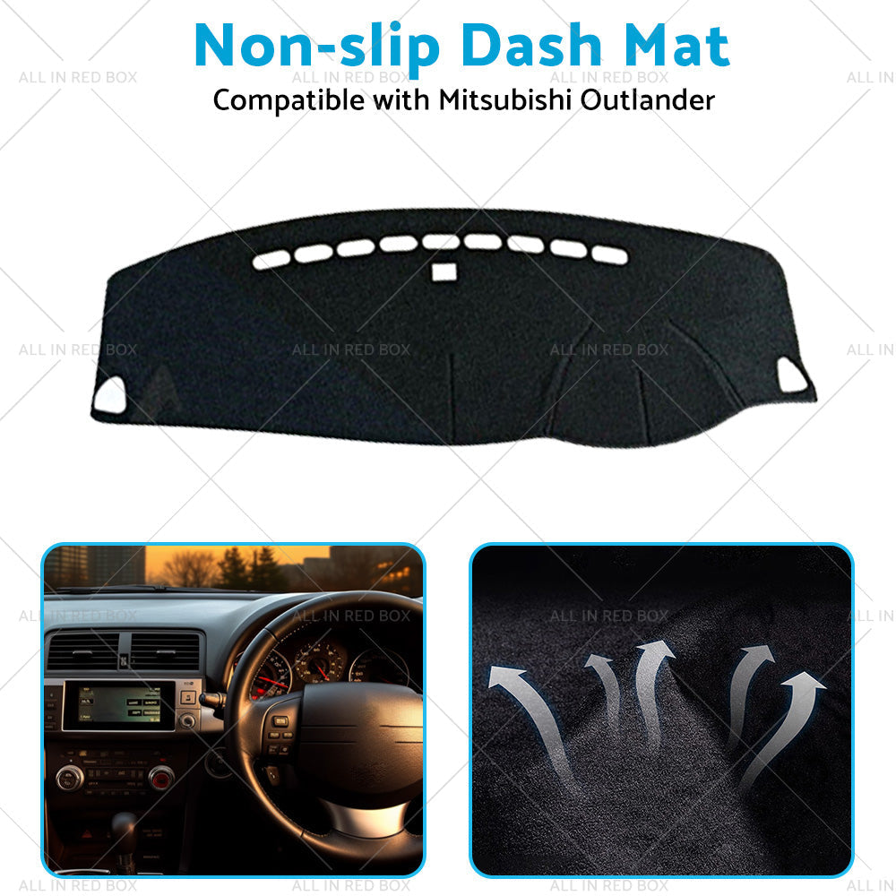 Black Non-Slip Dash Mat Cover Suitable For Mitsubishi Outlander 2006-2012-4