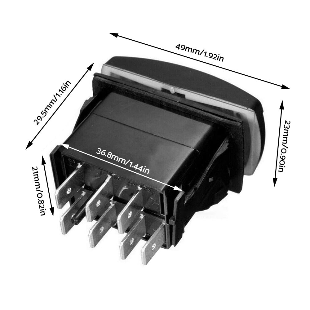 7-Pin Winch In Out Rocker Switch Blue LED Rocker Toggle Switch 12V-24V ON OFF ON-2