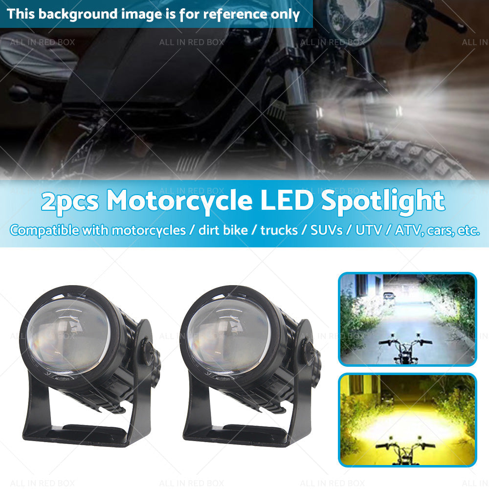 2X LED Motorcycle Headlight Spot Lights Car Driving Fog Lamp Yellow White 12-24V-2
