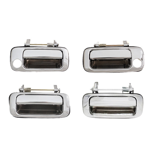 4X Chrome FRONT REAR OUTER Door Handle Suitable For Toyota Landcruiser 80 Series-0