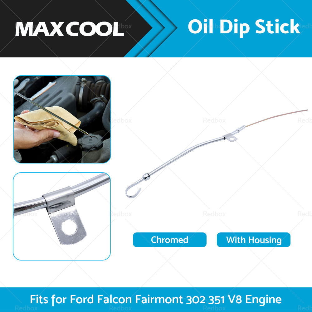 Chrome Engine Oil Dip Stick  Housing Fits for Ford Falcon Fairmont 302 351 V8-2
