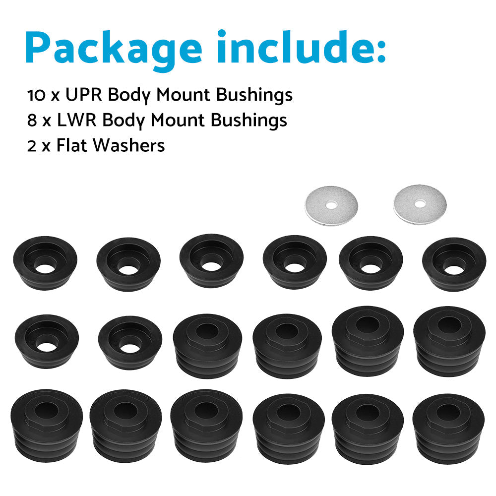 20PCS Polyurethane Body Mounts KF04050BK Suitable for Ford F250 F350 2 or 4WD 99-18-3