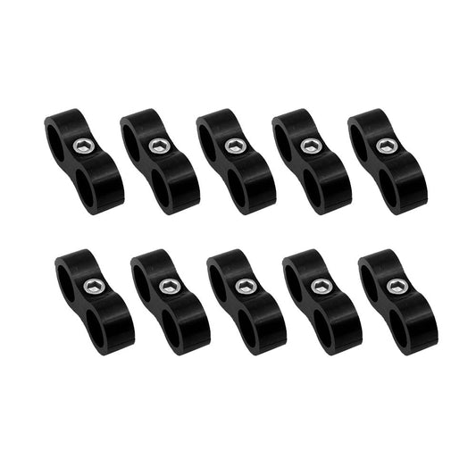 10x AN8 8AN Nylon Braided Stainless Steel Fuel Oil Line Hose Separator Clamp-0