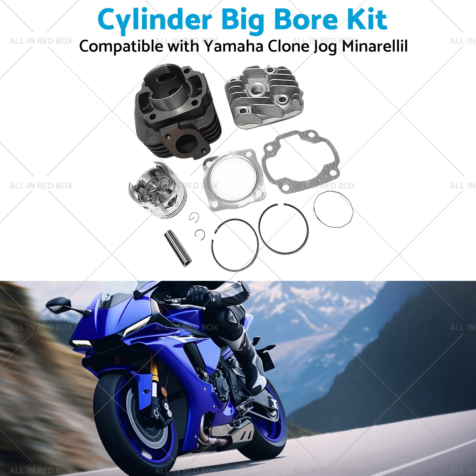 47mm Big Bore Head Cylinder Piston Kit Suitable for Yamaha Clone Jog50 to 70CC-3