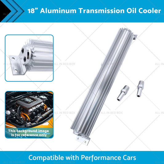 Universal 18inch Dual Pass Transmission Trans Cooler with 1 4inch NPT Fitting Aluminum-1