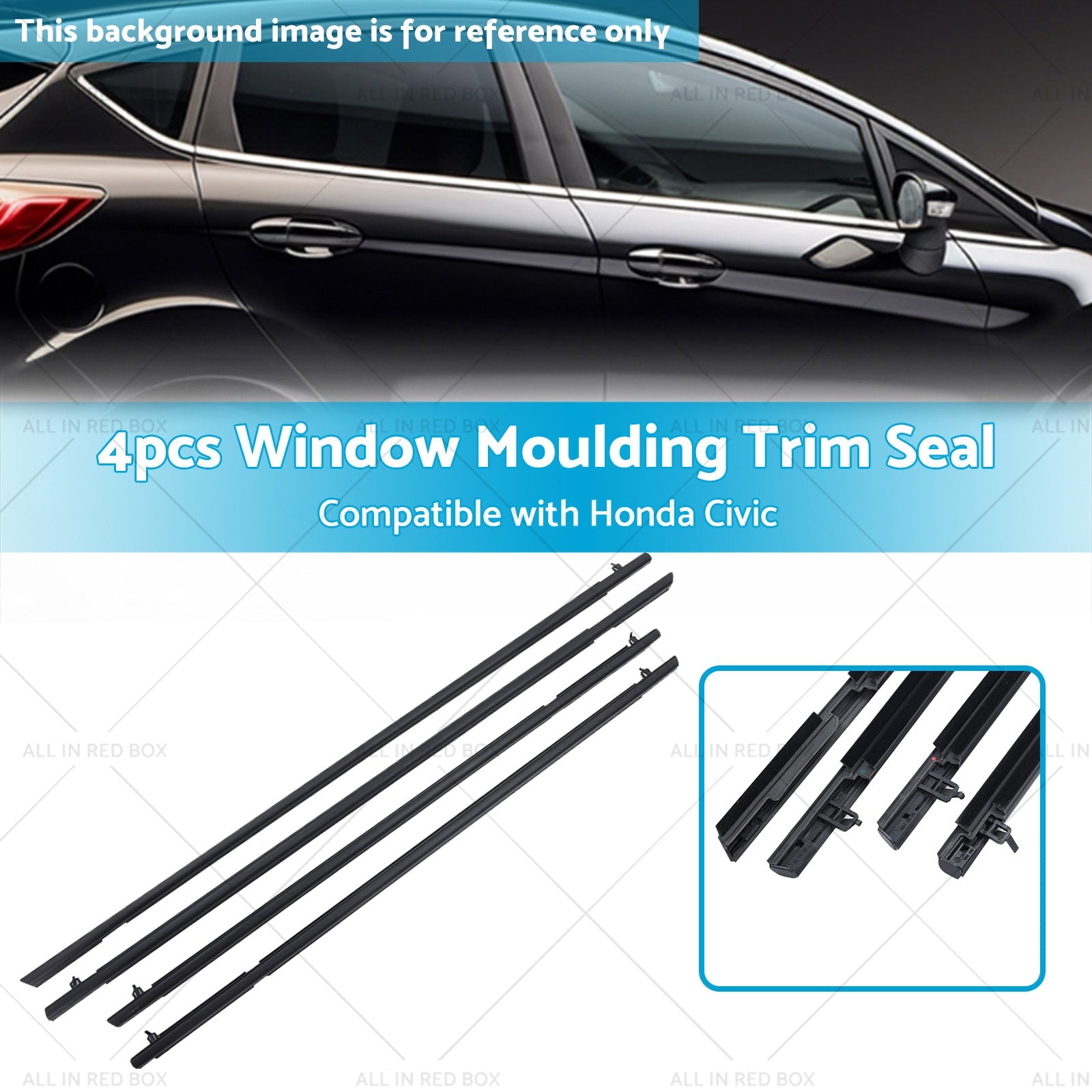 4pcs Window Door Belt Weather Strips Suitable for Honda Civic 06-11-2