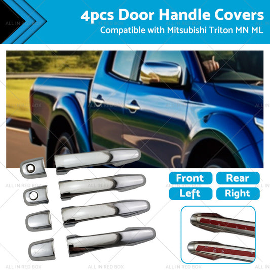 Chrome 4PCS Door Handle Covers Suitable for Mitsubishi Triton MN ML 2006 - 2014-0