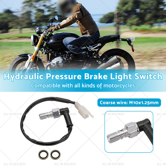 Universal Motorcycle Hydraulic Pressure Brake Light Switch M10x1. 25 Banjo Bolt-1