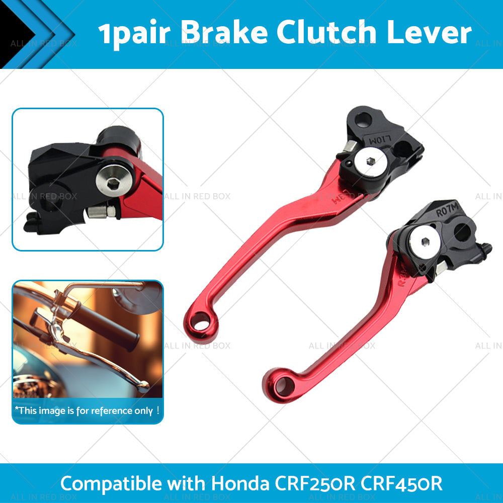 Pair Pivot Brake Clutch Lever Red Suitable For Honda CRF250R CRF450R 2007-2012-1