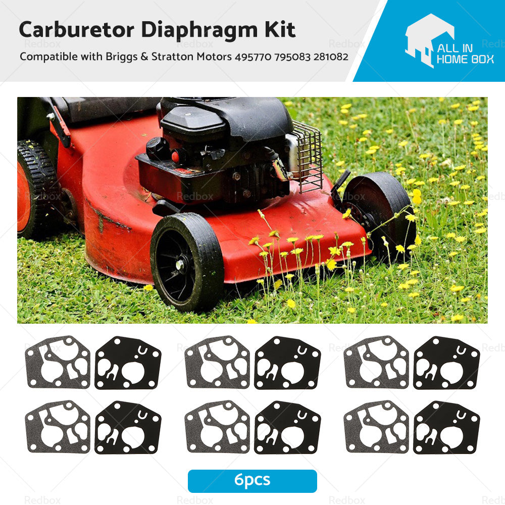6x Carburetor Diaphragm Kit SuitableFor Briggs  and  Stratton Motors 495770 795083-0