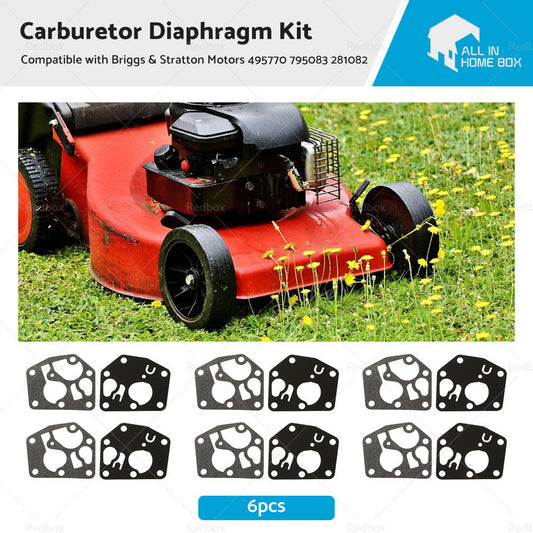 6x Carburetor Diaphragm Kit SuitableFor Briggs  and  Stratton Motors 495770 795083-0