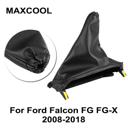 Set Handbrake  and  T-Bar Boot Cover Black Leather for Ford Falcon FG FG-X 2008~2018-0