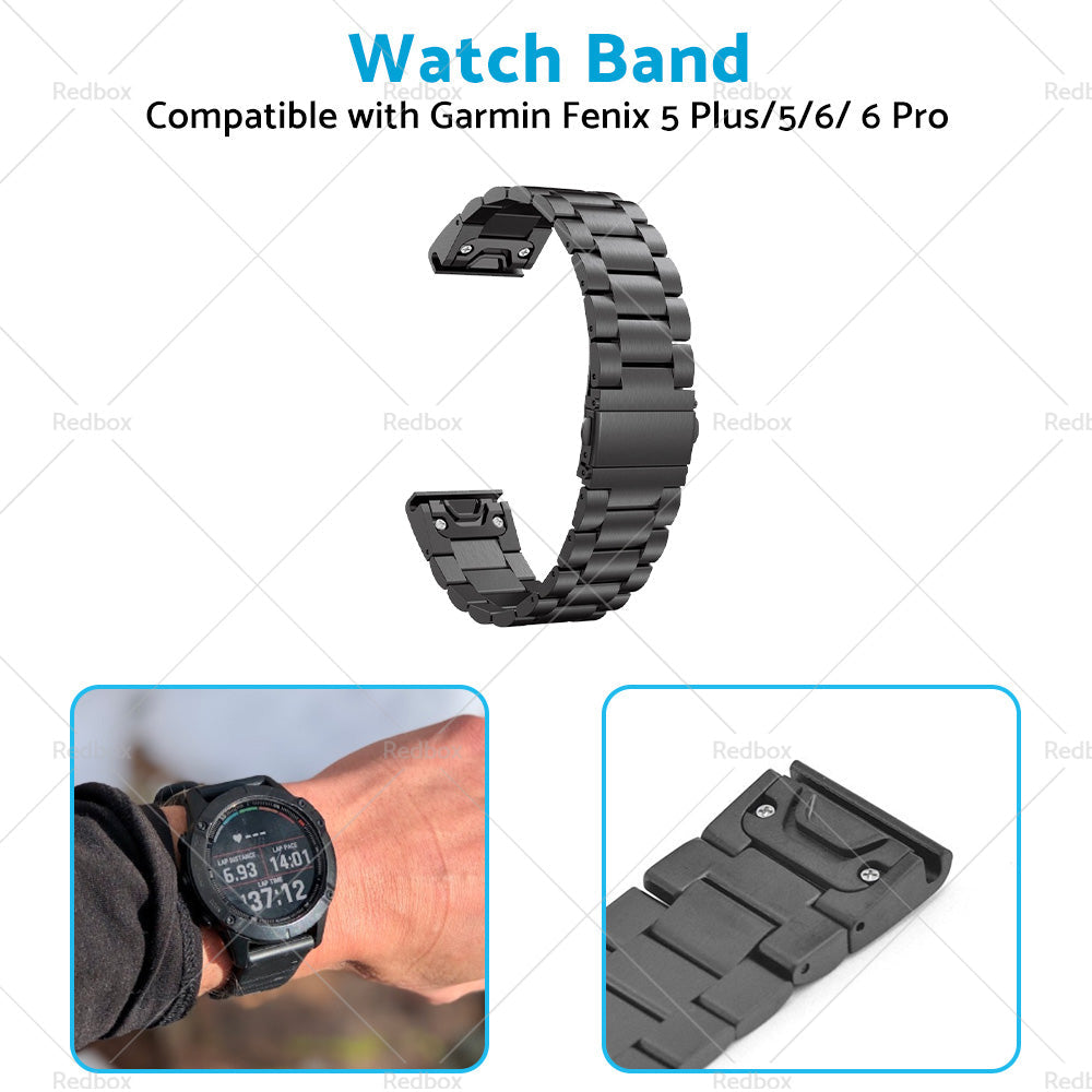 Stainless Steel Strap Quick Fit Watch Band Suitable For Garmin Fenix 5 6 22mm-3