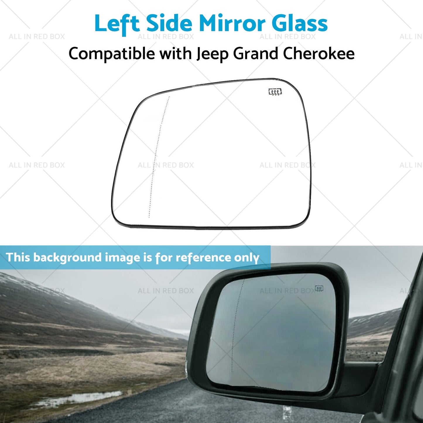 Left Side Mirror Glass Suitablefor Jeep Grand Cherokee WK 10- Convex Heated Base-4