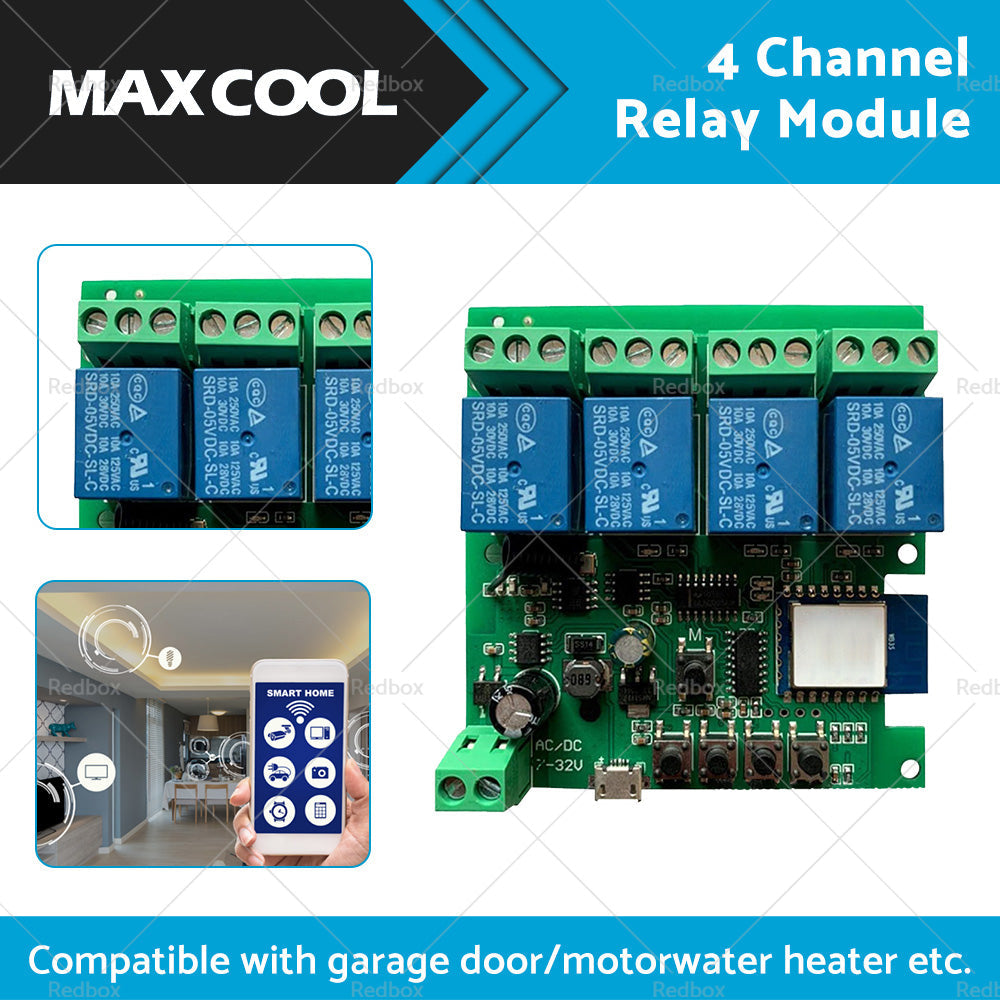 WIFI Bluetooth-compatible AC DC 4 Channel Relay Module Development Board-1