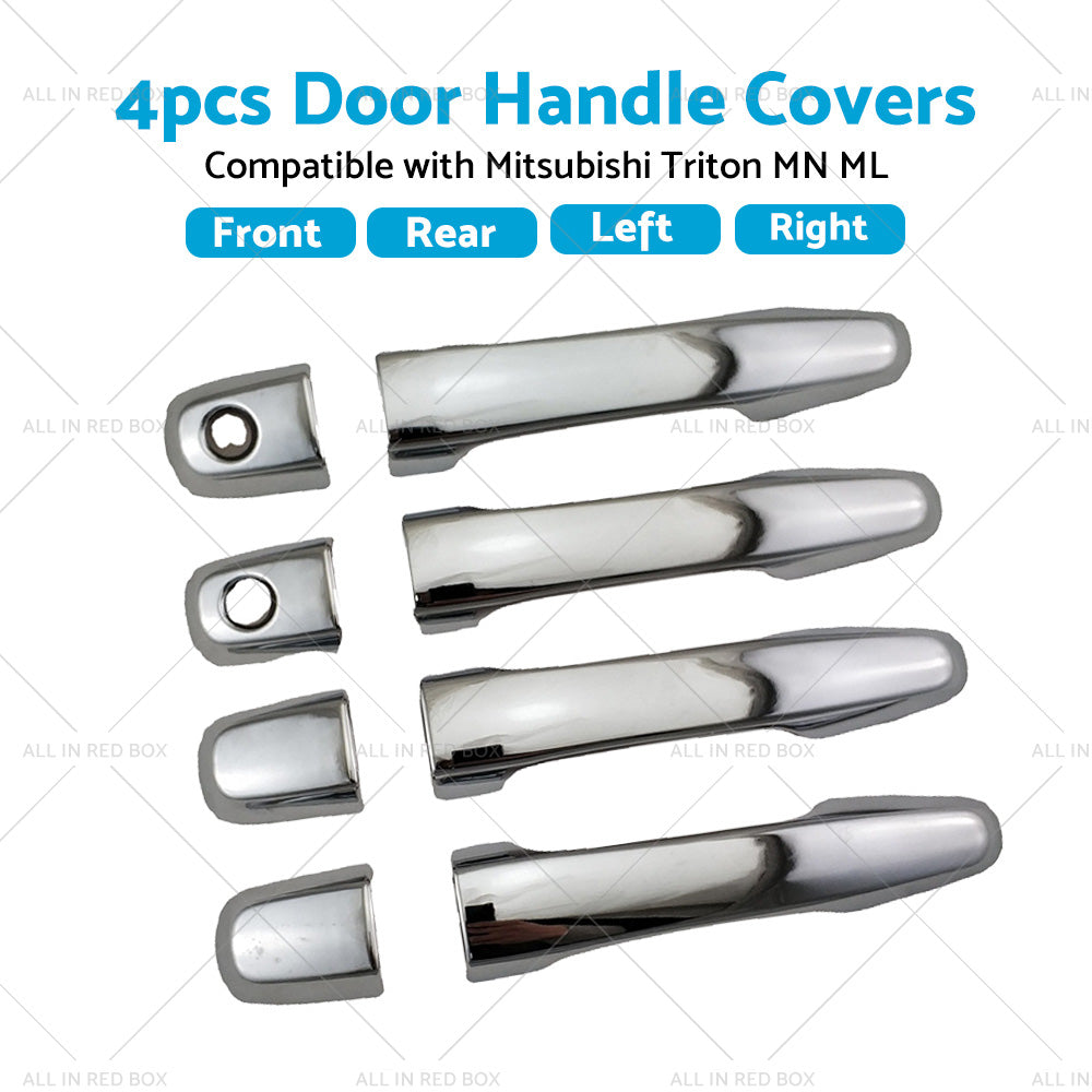 Chrome 4PCS Door Handle Covers Suitable for Mitsubishi Triton MN ML 2006 - 2014-1