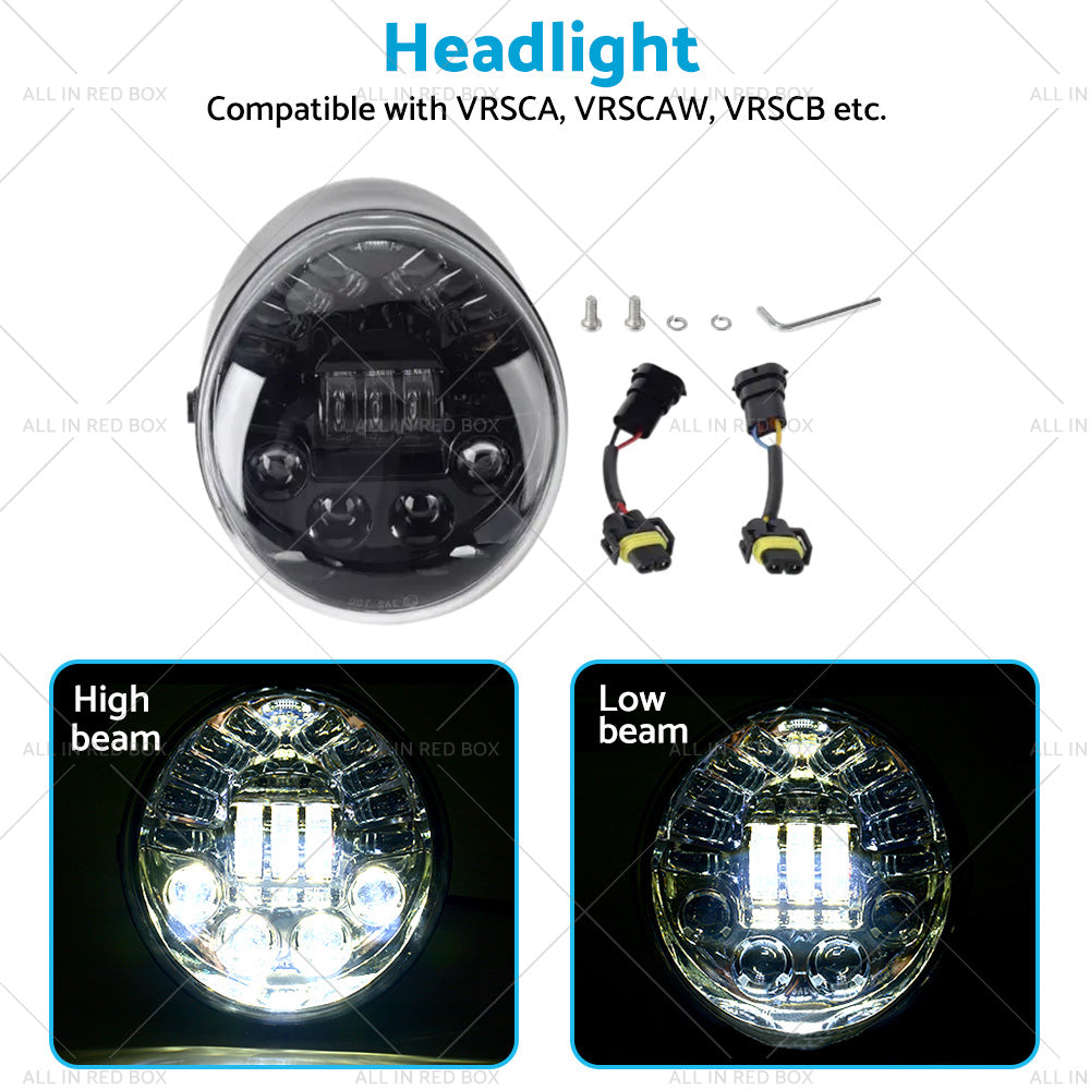 LED Headlight Hi Lo Lamp Suitable For Harley Davidson VROD V-Rod VRSC VRSCA-4