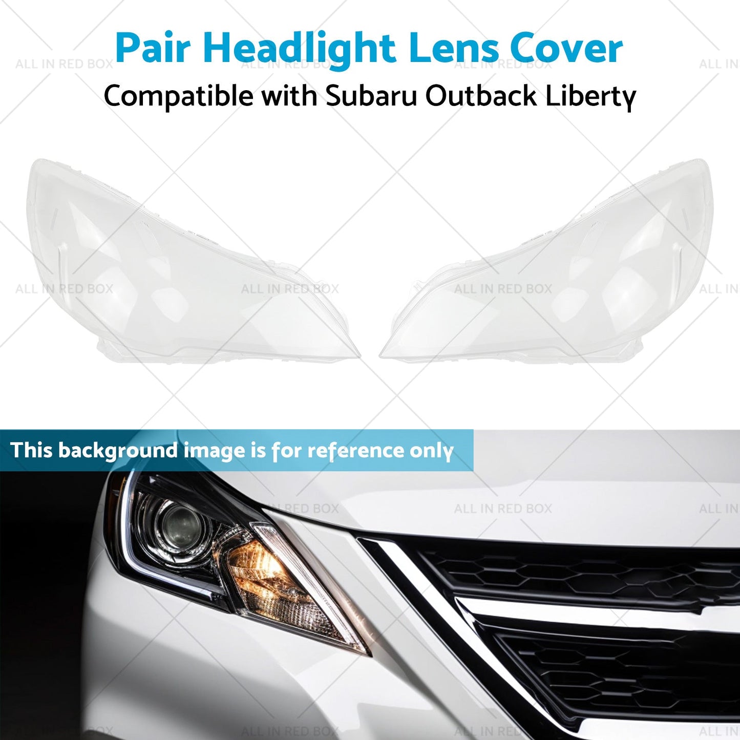 2x Headlight Lens Cover Replacement Suitable for Subaru Outback Liberty 10-14-4