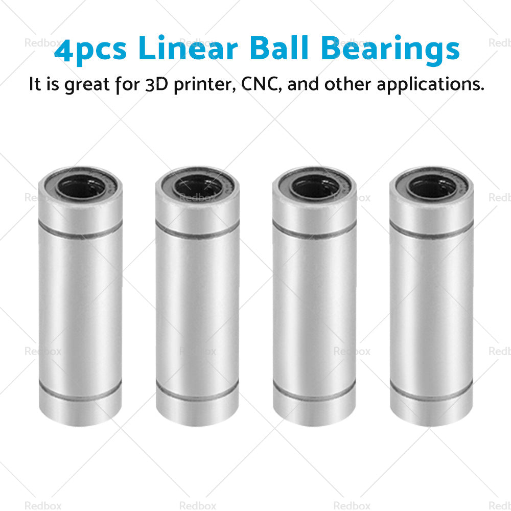 4PCS LM8UU Extra Long Linear Ball Bearings 8mm Bore Dia 15mm OD 45mm Length-4