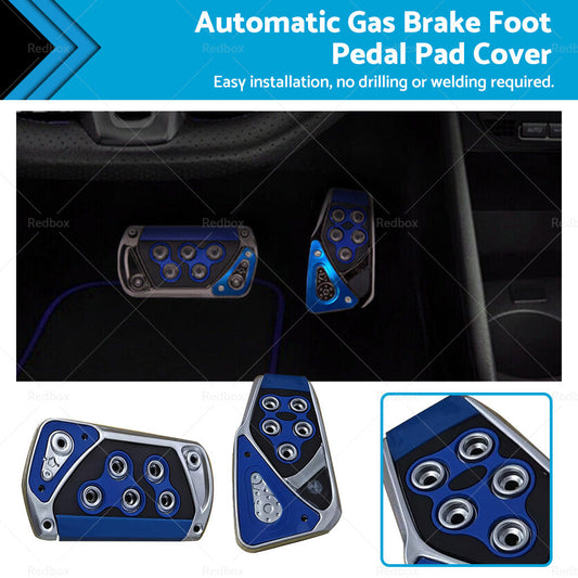 2x Non-Slip Automatic Gas Brake Foot Pedal Pad Cover Car Accessories Parts Blue-0