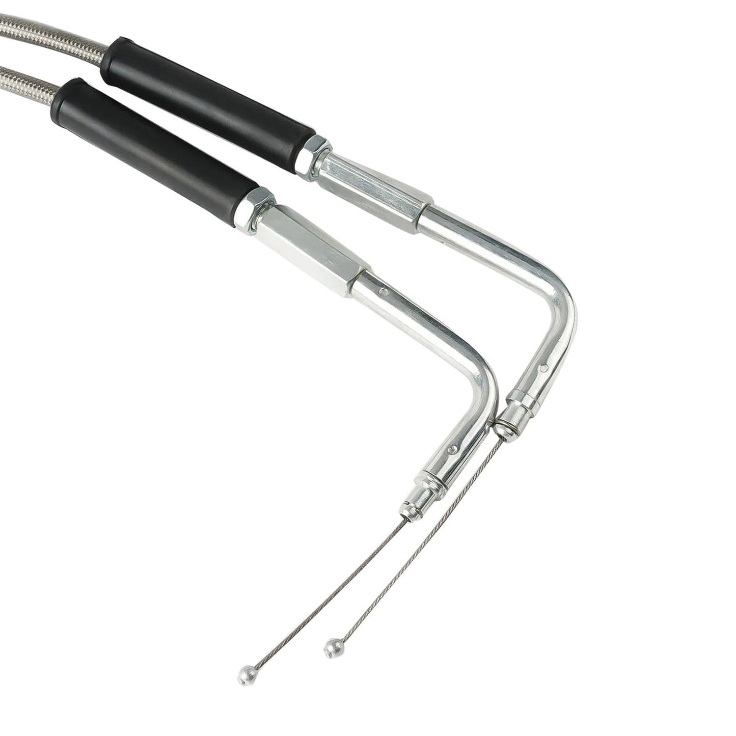 Throttle and Idle Cable Set 56-1/2 Stainless Steel Suitable For Harley-Davidson-3