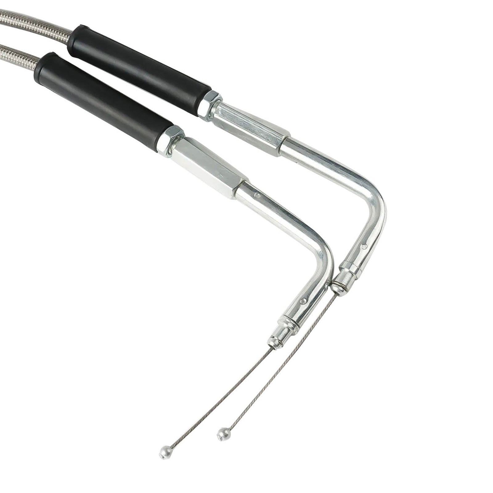 Throttle and Idle Cable Set 56-1/2 Stainless Steel Suitable For Harley-Davidson-3