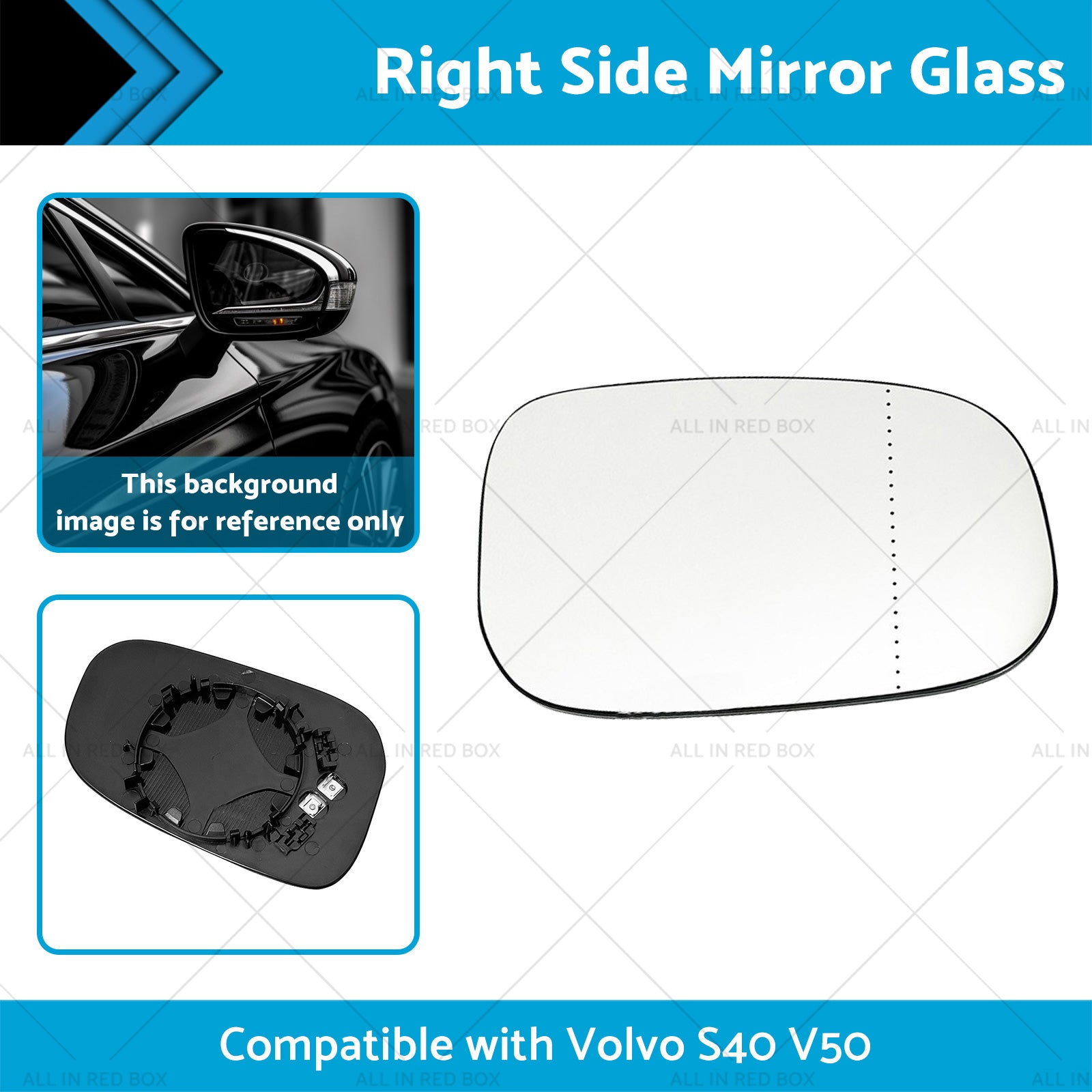 Right Side Mirror Glass Suitablefor Volvo S40 M V50 T5 04-12 Large Blinker Type?-2