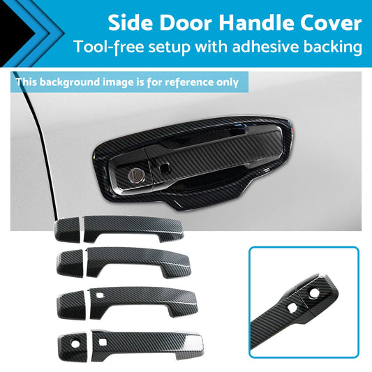 Side Door Handle Covers Suitable For Mitsubishi Triton L200 23-25 Carbon Fiber-1