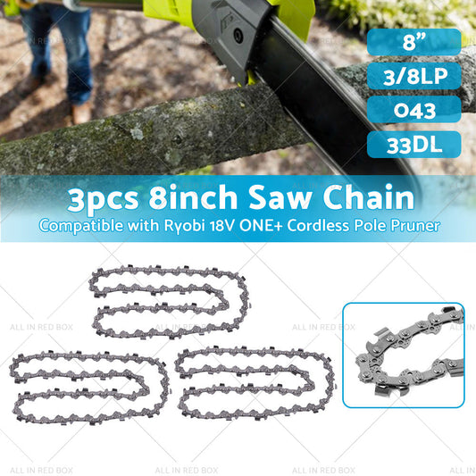 3PCS 3 8LP. 043 33DL Chainsaw Chain Suitable For Ryobi ONE Cordless Pole Pruner-1