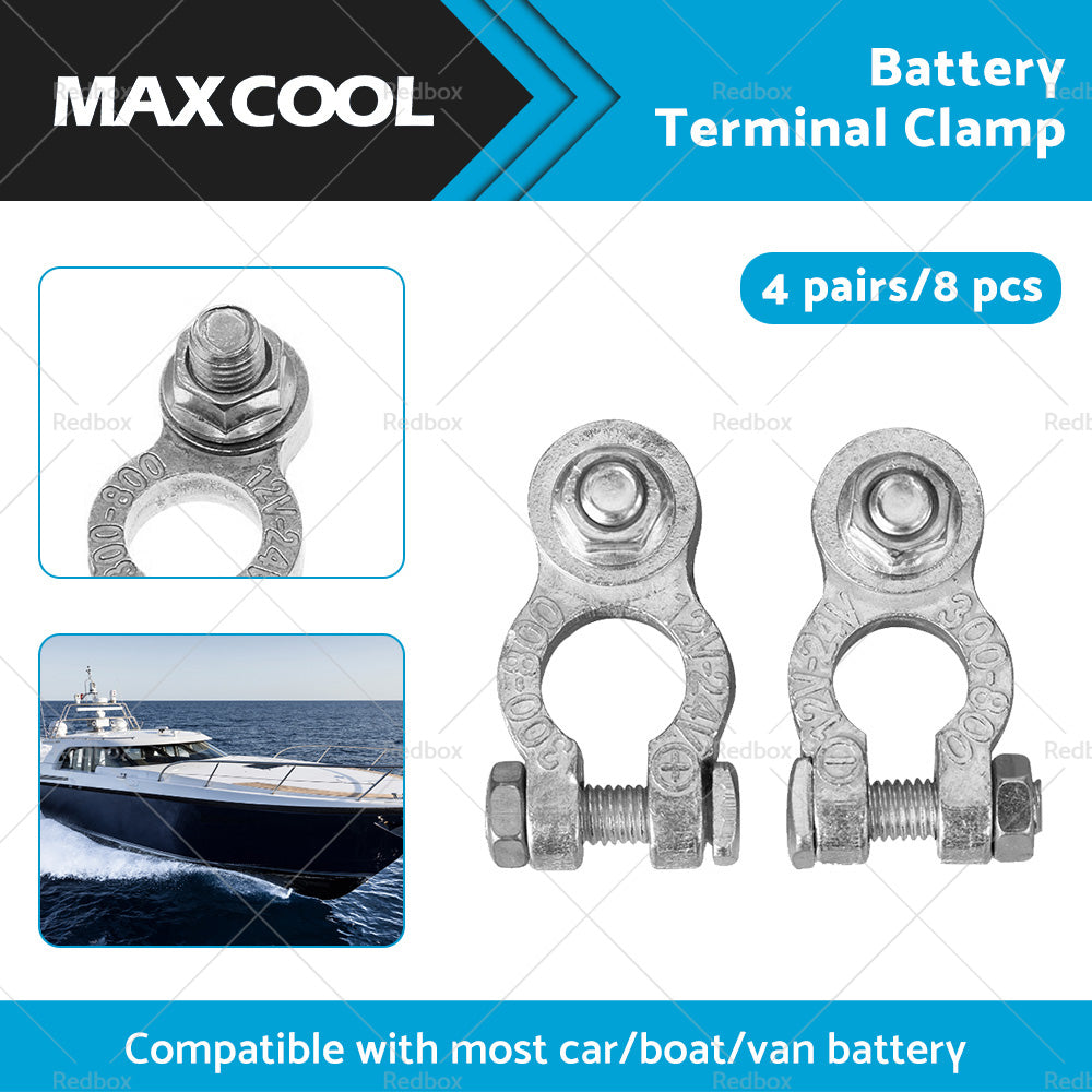 8PCS DC 12V-24V Car Battery Terminals Positive Negative Connectors Clamp Clip-2