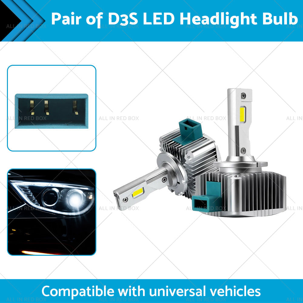 Pair of D3S LED Headlight Bulbs Conversion Kit Replace HID Xenon Lamps 90W 2pcs-1