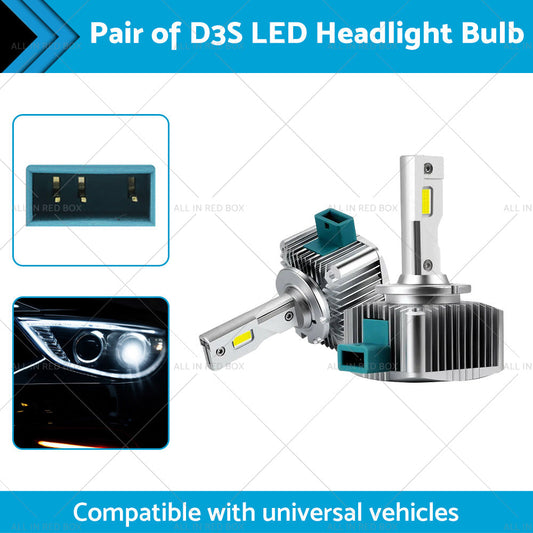 Pair of D3S LED Headlight Bulbs Conversion Kit Replace HID Xenon Lamps 90W 2pcs-1