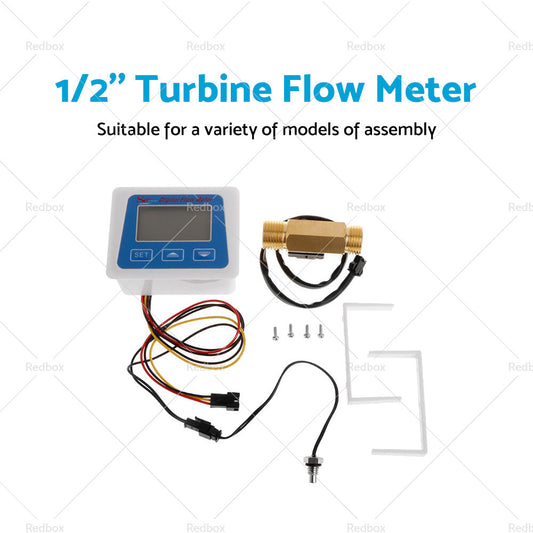 Digital LED Turbine Gauge Kerosene Fuel Water Flow Meter Sensor Meter 1 or 2''-1