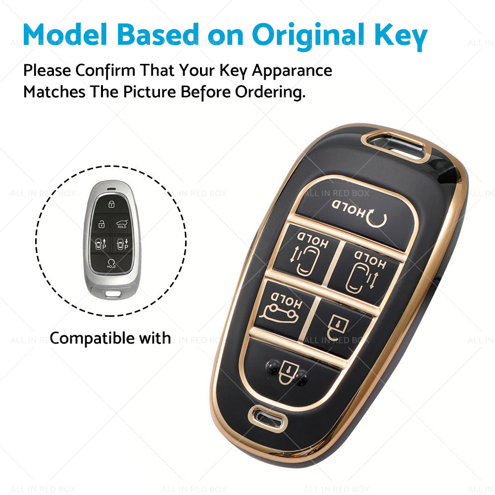 6Button TPU Car Remote Key Fob Cover Suitable ForHyundai Sonata Tucson Santa Fe-3