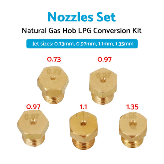5PCS Burner Gas Natural Gas Hob LPG Conversion Kit Jets Nozzles Injectors Set-1