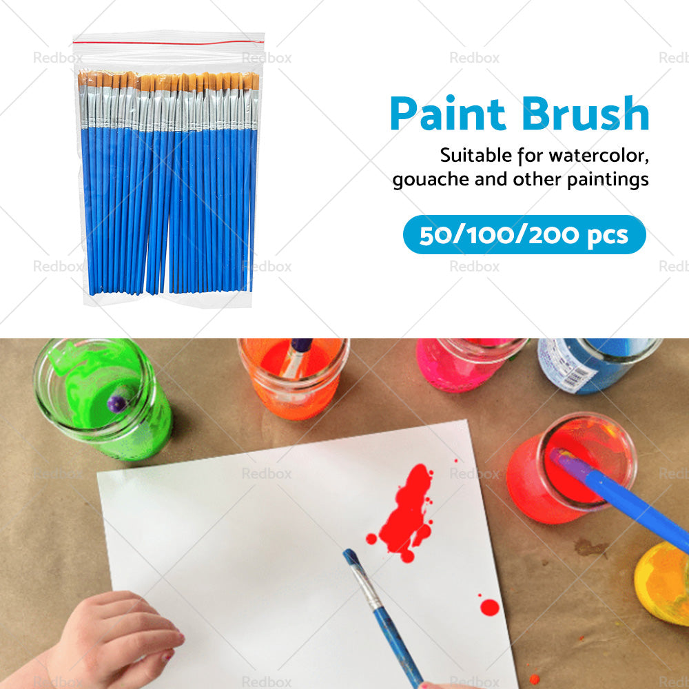 50-200pcs Flat Paint Brushes Small Brush Bulk for Detail Painting Craft Art Gift-3