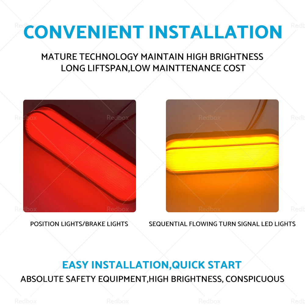 34LED Rear Stop Brake Flowing Turn Signal Tail Lights Suitable For Trailer Truck-4