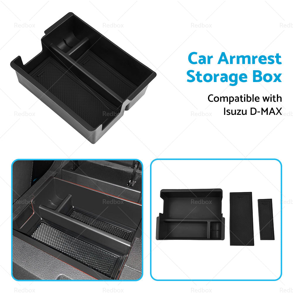 Black Center Console Armrest Storage Box Tray Suitable for Isuzu D-Max DMAX-4