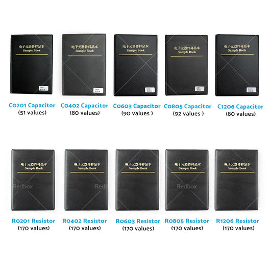 1x 0201/0402/0603/0805/1206 SMD/SMT Capacitor Chip Resistor Samples Book Kit-1