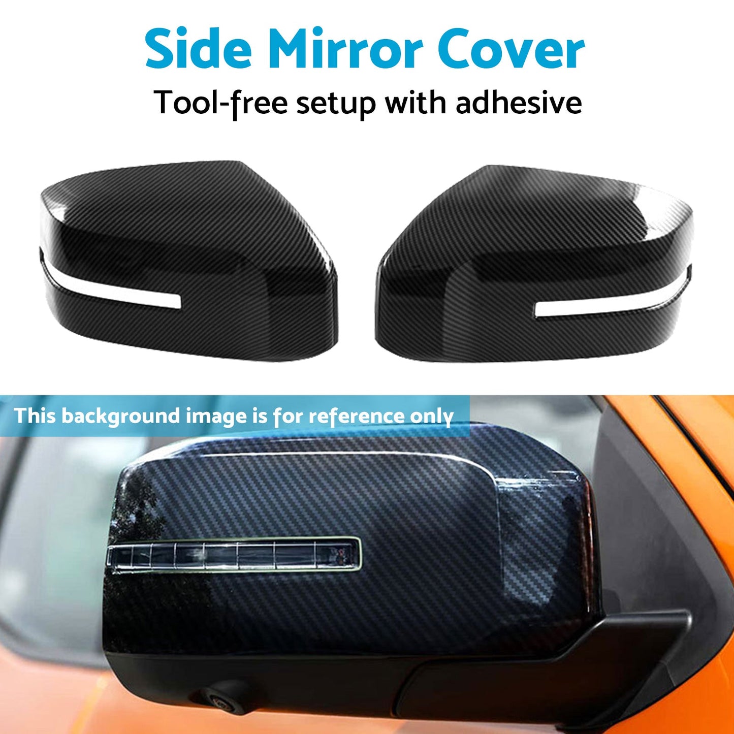Side Mirror Cover Suitable For Mitsubishi Triton L200 23-25 ABS Carbon Fiber-2