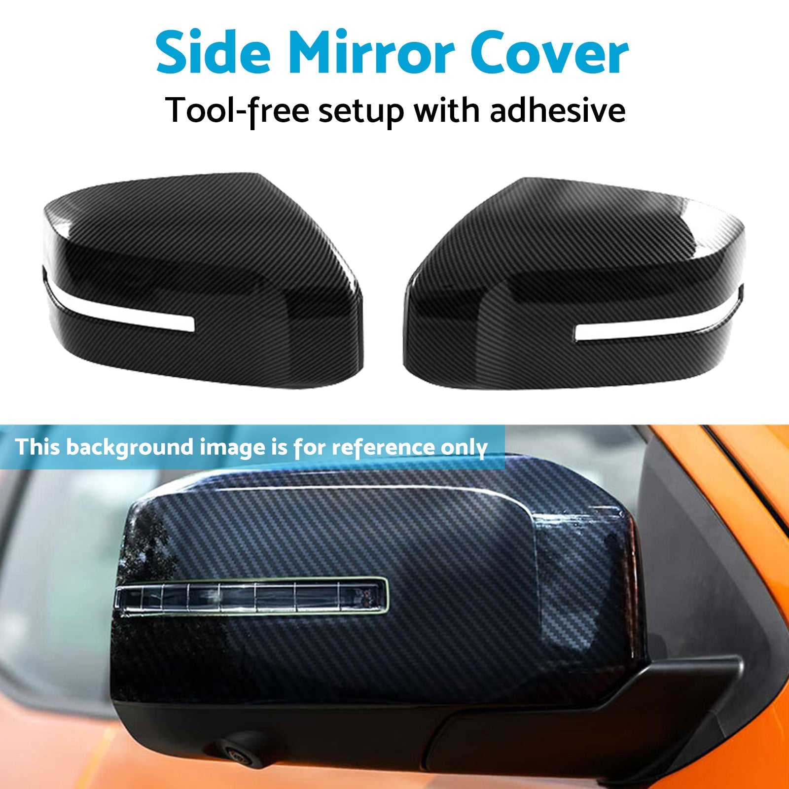 Side Mirror Cover Suitable For Mitsubishi Triton L200 23-25 ABS Carbon Fiber-2