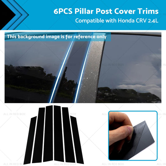 6PCS Black Window Trim Covers Suitable for 07-11 Honda CRV 2. 4L-0