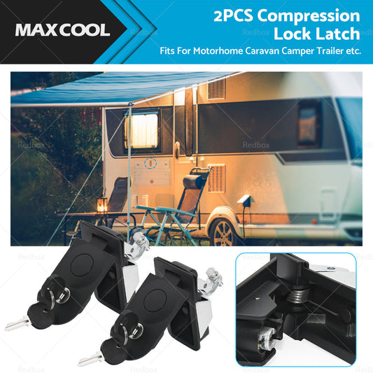 2PCS Compression Lock Latch Rounded End Tool Box For Caravan Camper Trailer-0