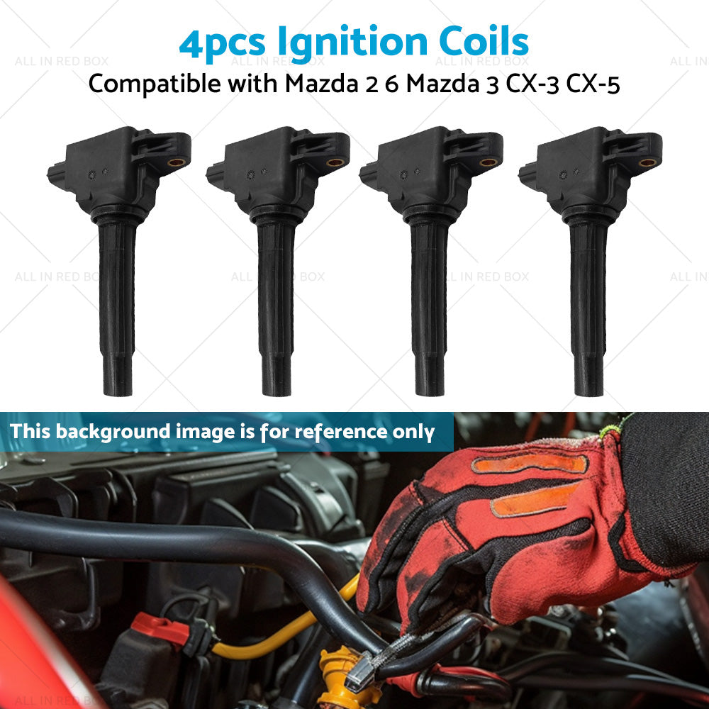 4x Ignition Coil Suitable for Mazda 2 6 Mazda 3 SP20 SP25 CX-3 CX-5 CX-9-4