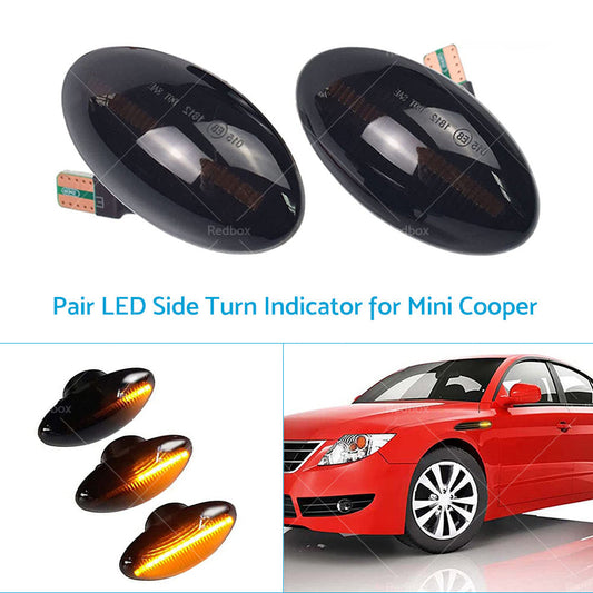 2x Black Smoked Side Indicator LED Repeater Light Mini Cooper R56 Coupe R58 R57-1