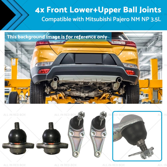4x Front LowerUpper Ball Joints Suitable for Mitsubishi Pajero NM NP 3. 5L 00-11-0